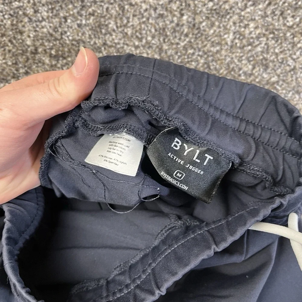 Bylt Active Jogger Pants Men Size M Navy Blue Drawstring Athleisure Athletic Gym
